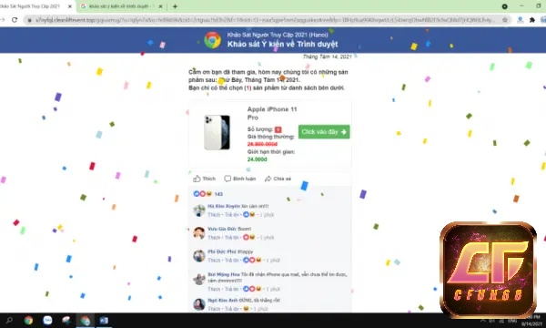Trúng Iphone 11 từ Google Chrome là quảng cáo lừa đảo