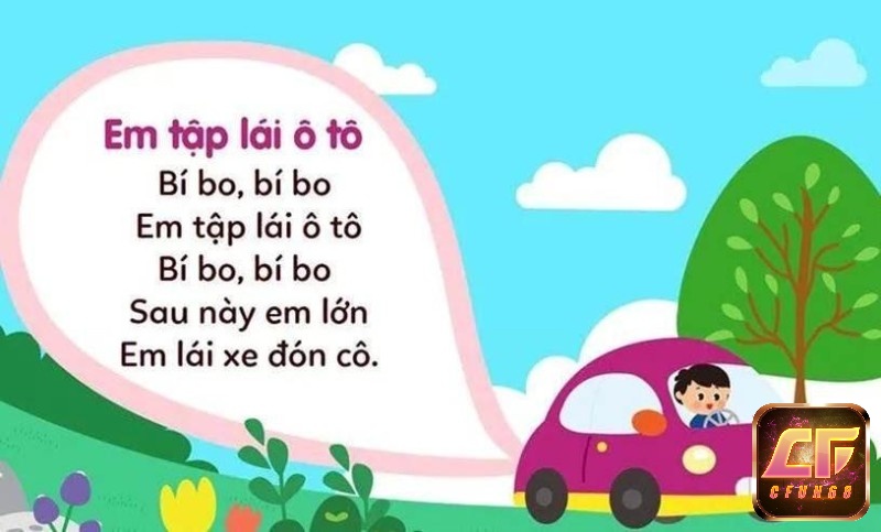 Bài hát Em tập lái ô tô thể hiện suy nghĩ giản đơn mà trong sáng của em bé thiếu nhi
