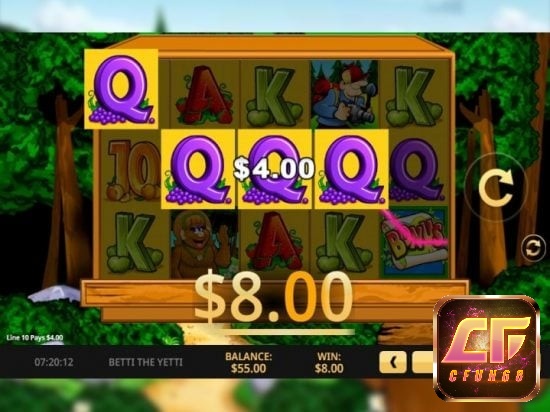 Game BETTI THE YETTI là một game slot có tỷ lệ trả thưởng trung bình
