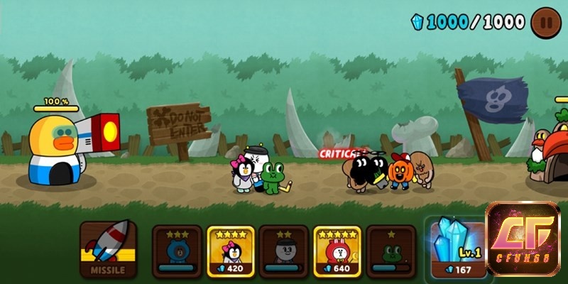 LINE Rangers cho phép người chơi nâng cấp và cải thiện nhân vật