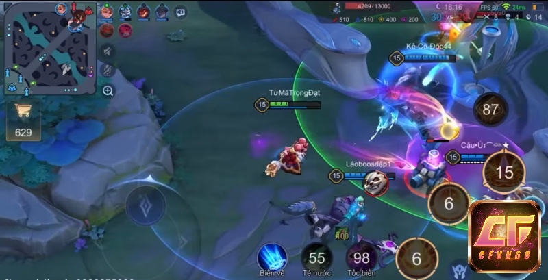 Cuối game kết hợp chuẩn xác chiêu 1 để làm choáng tạo cơ hội lý tưởng để đọi mình rút lui an toàn
