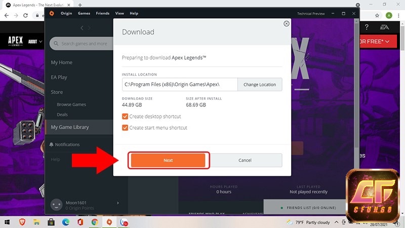 Tựa game Apex Legends này có dung lượng tương đối lớn nên anh em lưu ý chọn file phù hợp với máy tính của mình nhé