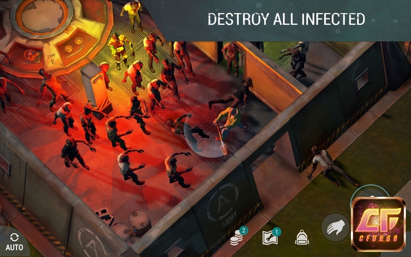 Giao diện sinh tồn trong Last Day on Earth với không gian rộng lớn và bầy zombie rình rập