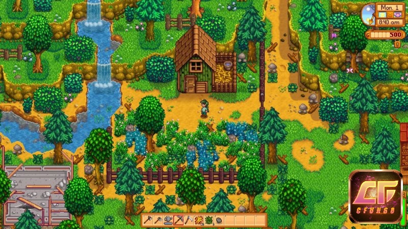 Giao diện pixel dễ thương của Stardew Valley – game nông trại nhẹ dành cho máy yếu
