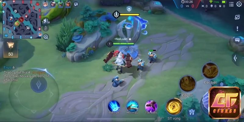 Ở đầu game, anh em cần kết hợp chiêu 1+1 chính xác để dọn lính và cấu rỉa máu đối thủ hiệu quả nhất