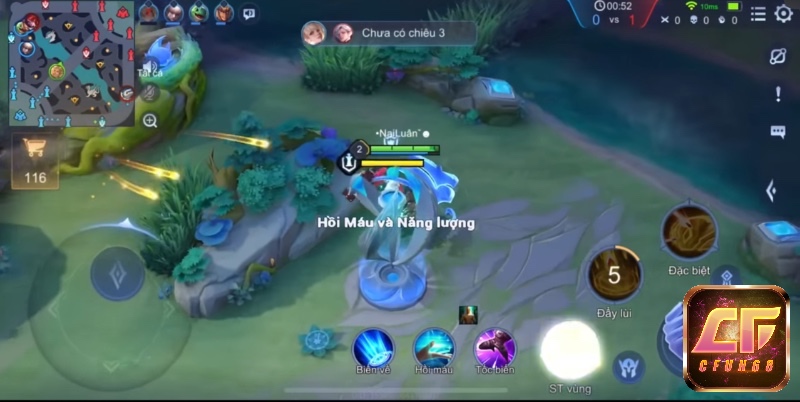 Giữa game Dirak tăng tốc farm, đảo đường hỗ trợ và tận dụng chiêu cuối để bảo vệ đồng đội, đẩy trụ hiệu quả