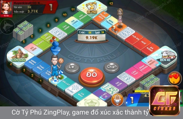 Mỗi lượt chơi bắt đầu bằng việc tung xúc xắc và di chuyển để mua đất hoặc thu tiền thuê.