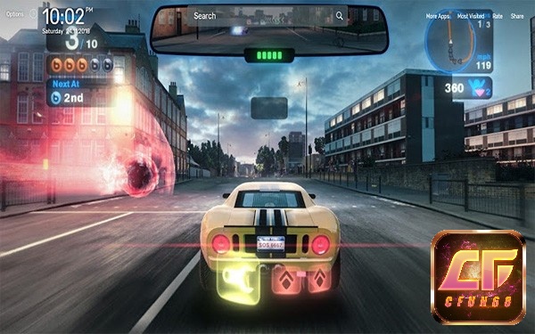 Pha rượt đuổi kết hợp bắn súng trong game đua xe online Blur