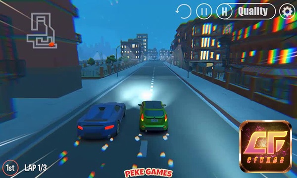 Trải nghiệm đua tốc độ trong game đua xe 2 người online 3D Night City