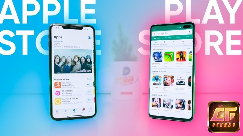 Giao diện tải game Xì dách từ Google Play và App Store một cách an toàn