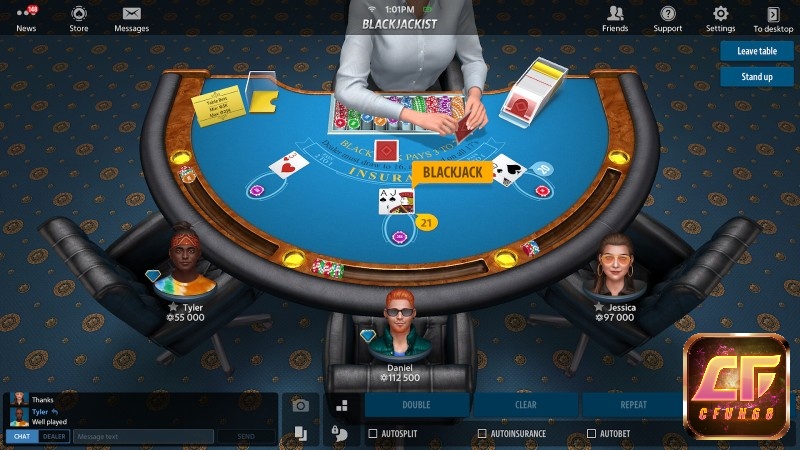 Giao diện 3D sống động và chế độ chơi offline của Blackjackist