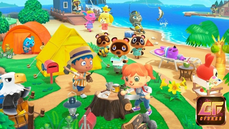 Thế giới đảo đáng yêu trong Animal Crossing nơi người chơi tự do xây dựng và kết bạn.