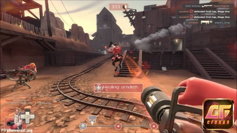 Top game FPS PC nhẹ tiếp theo là Team Fortress 2 với đồ họa hoạt hình đẹp mắt