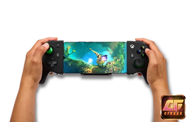 Thiết kế kẹp ngang biến smartphone thành máy chơi game cầm tay gọn nhẹ.