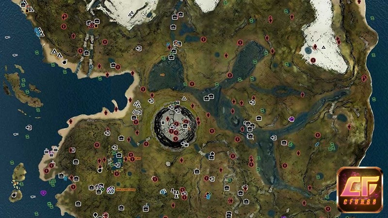 Game The Forest thiết kế bản đồ trên một hòn đảo rộng lớn với nhiều khu vực khác nhau