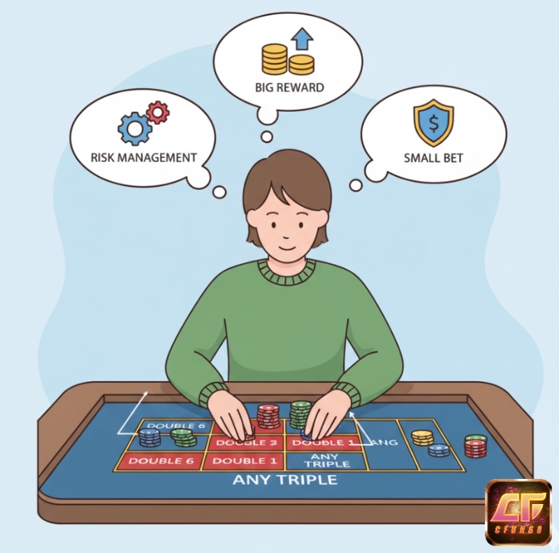 Người chơi đặt cược bộ đôi, bộ ba trong Sic Bo, cân nhắc giữa rủi ro và phần thưởng lớn