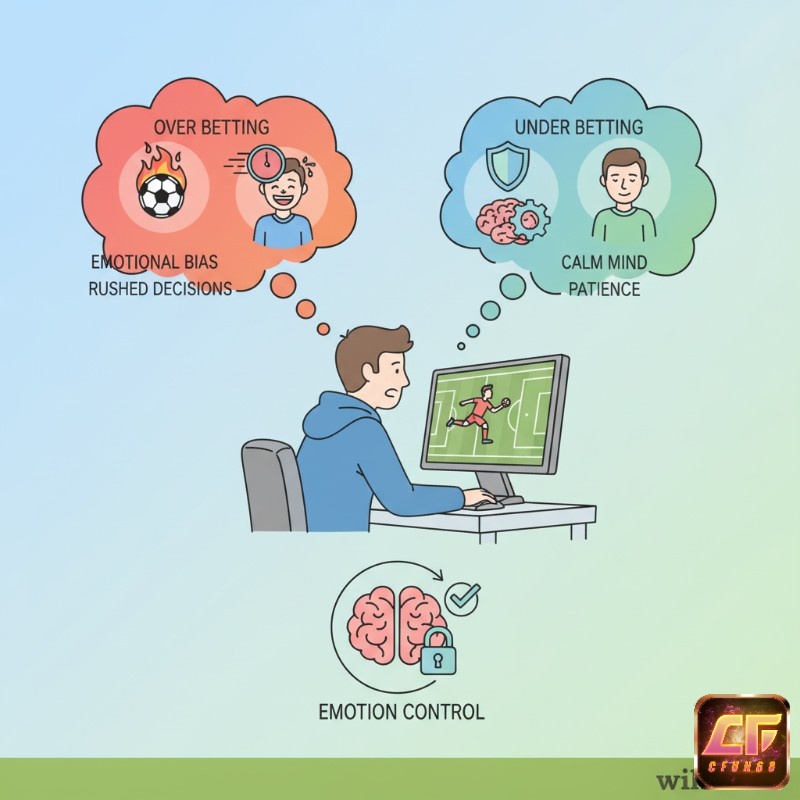 Người chơi quản lý cảm xúc khi đặt cược Tài và Xỉu, giữ bình tĩnh để tránh quyết định vội vàng
