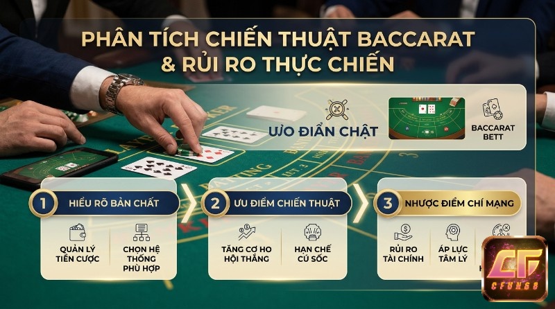 Phân tích chiến thuật baccarat uy tín, rủi ro thực chiến, người chơi đặt cược, hiểu bản chất, ưu điểm, nhược điểm chí mạng, quản lý tiền, rủi ro tài chính, áp lực tâm lý