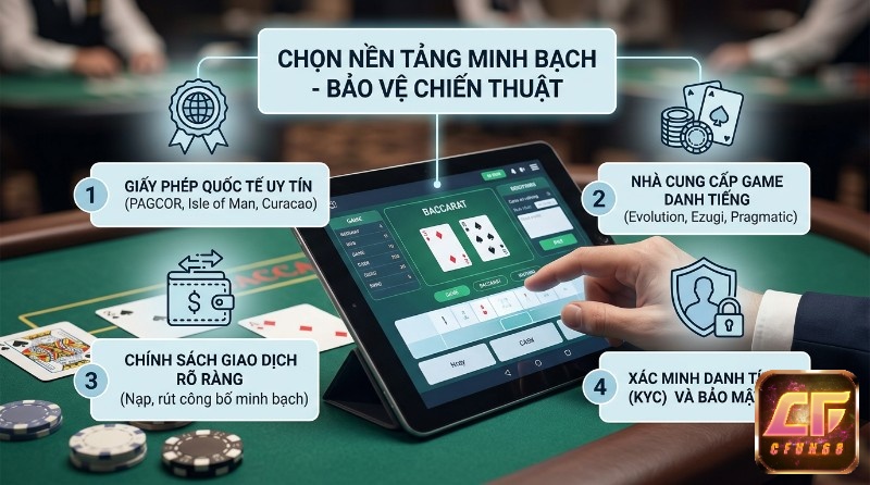 Chọn nền tảng minh bạch Baccarat: giấy phép quốc tế PAGCOR, nhà cung cấp Evolution, chính sách giao dịch nạp rút, xác minh danh tính KYC, bảo mật