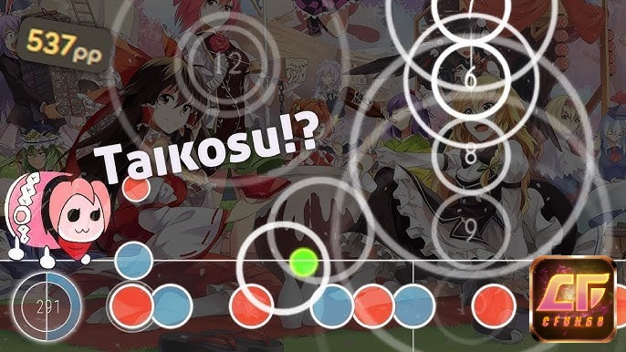 OSU trên máy tính với vòng tròn nhịp điệu và beatmap tùy chọn