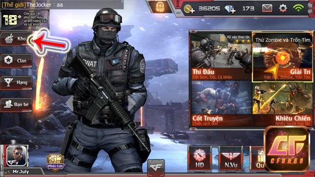Người chơi lựa chọn súng trường, sniper hoặc shotgun theo khoảng cách giao tranh