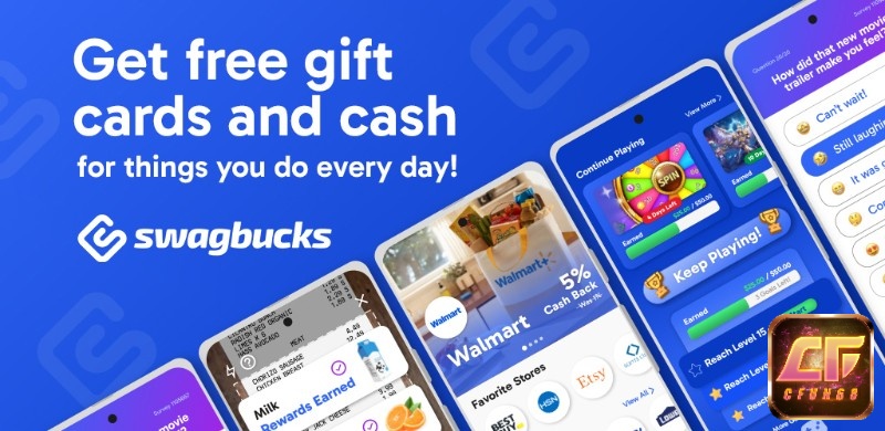 Swagbucks kết hợp mục tiêu trong game với hệ thống điểm thưởng đa dạng